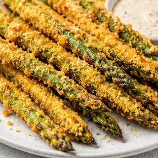 Crispy Air Fryer Asparagus Fries - Asparagus fries: Try this best crispy air fryer recipe for a healthy and delicious snack. Easy to make in under 20 minutes, p