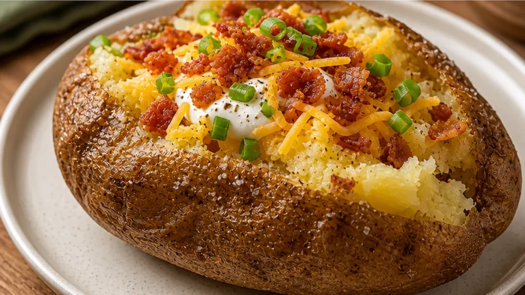 Crispy Air Fryer Baked Potato Perfection! Discover the ultimate air fryer baked potato recipe! Achieve fluffy interiors and perfectly crispy skins in under an h