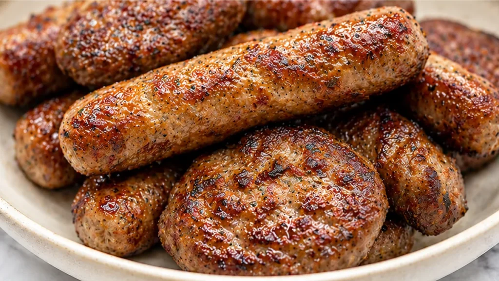 Crispy Breakfast Sausage Bliss! Discover the best way to cook breakfast sausage in the air fryer! Crispy, juicy, and ready in under 10 minutes. Perfect for a qu