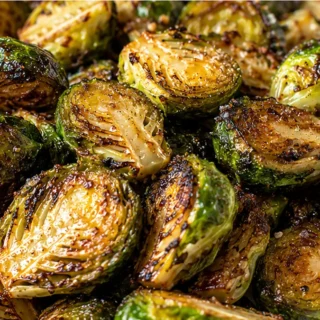 Crispy Brussels Sprouts in Air Fryer - Discover the ultimate recipe for crispy Brussels sprouts! Quick and easy air fryer method with balsamic and garlic. Perfe
