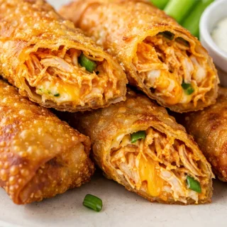 Spicy Buffalo Chicken Egg Rolls