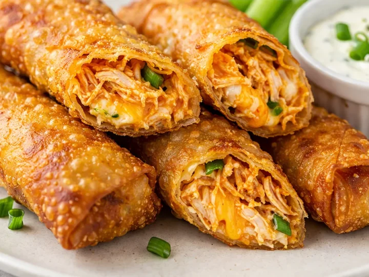 Spicy Buffalo Chicken Egg Rolls