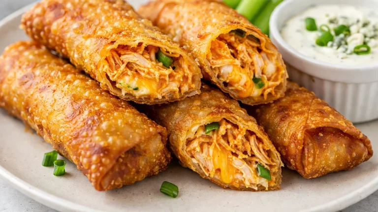 Spicy Buffalo Chicken Egg Rolls