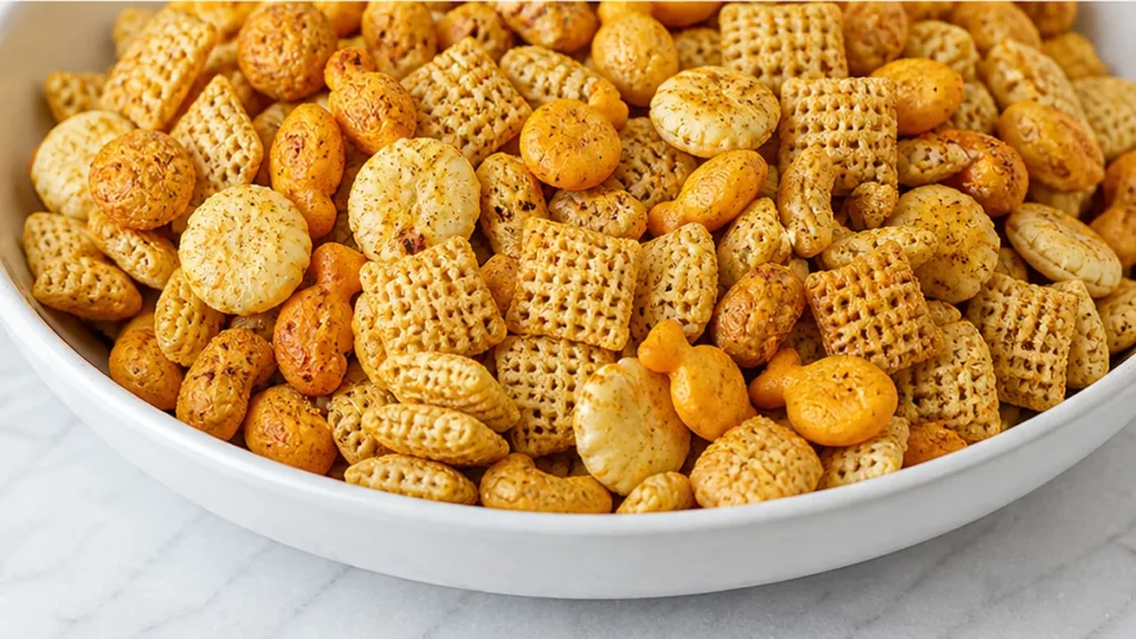 Crispy Air Fryer Chex Mix Snack - Discover the best Chex Mix recipe made in your air fryer! Crispy, savory, and easy to make in under 25 minutes. Perfect for an