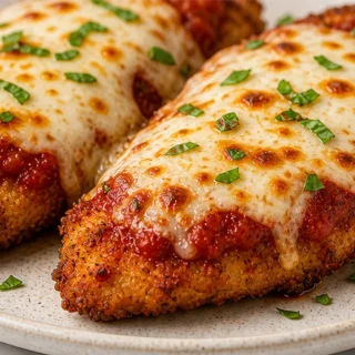 Crispy Air Fryer Chicken Parm - chicken parmesan - Discover the ultimate Air Fryer Chicken Parmesan! Crispy, juicy, and topped with melted mozzarella. Easy reci