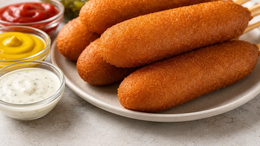 Crispy Air Fryer Corn Dogs in 15 Minutes - Discover the best corn dogs recipe! Make crispy air fryer corn dogs in just 17 minutes. Perfect for a quick and delic