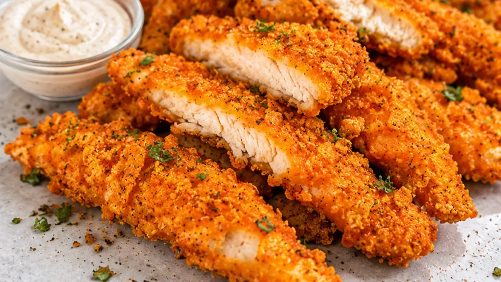 Crispy Doritos Chicken: Game-Changer Dinner! Discover the ultimate Doritos chicken strips! Air fryer magic creates an unbelievably crispy and flavorful crust. E