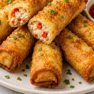 Crispy Air Fryer Feta Rolls - Easy Snack!