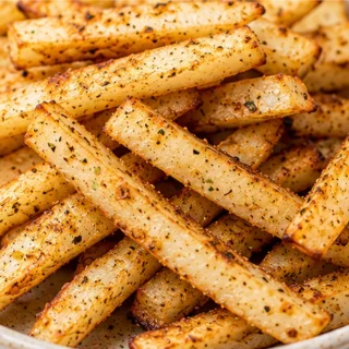 Crispy Air Fryer Jicama Fries - Discover the best keto jicama fries! This easy air fryer recipe delivers crispy, golden perfection in under 35 minutes. A health