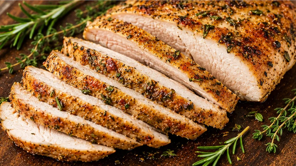 Juicy Air Fryer Turkey Breast - SO EASY! Discover the best air fryer turkey breast recipe! Juicy, tender, and perfectly seasoned with herbs and garlic. Easy to