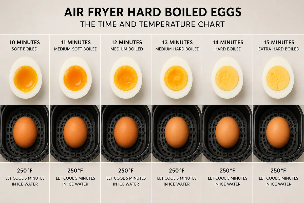 Air fryer hard boiled eggs — The Time and Temperature Chart