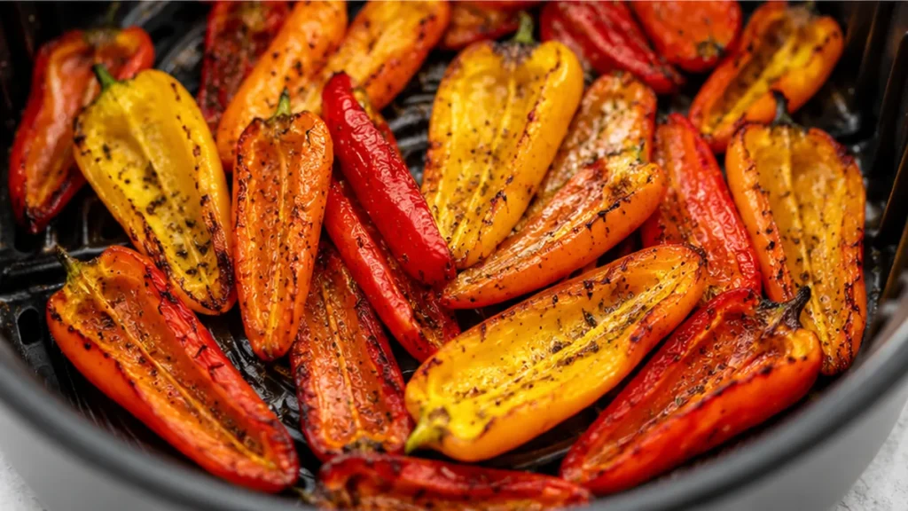 Irresistibly Crispy Air Fryer Mini Sweet Peppers! Air fryer mini sweet peppers: whip up this colorful, crispy snack in just 15 minutes. Perfect for healthy munc
