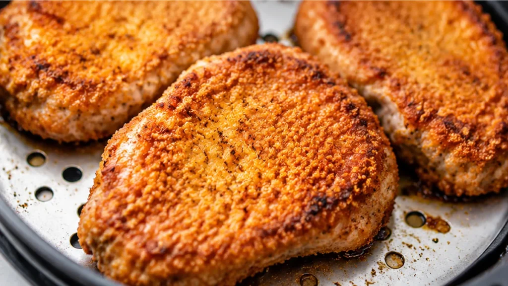 Crispy Air Fryer Pork Chops - Easy Dinner! Air fryer pork chops: enjoy crispy, juicy Shake 'n Bake style pork chops in just minutes. Perfect for busy weeknight