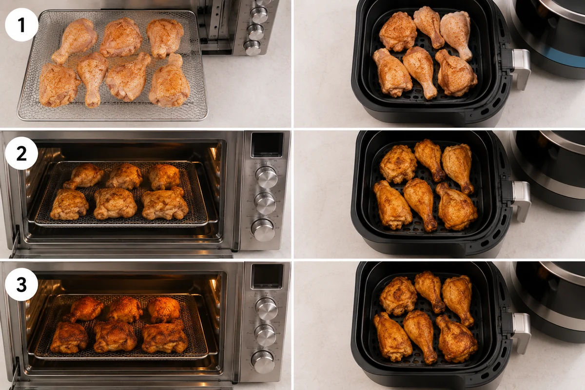 Side by Side Convection oven versus air fryer — Side by Side
