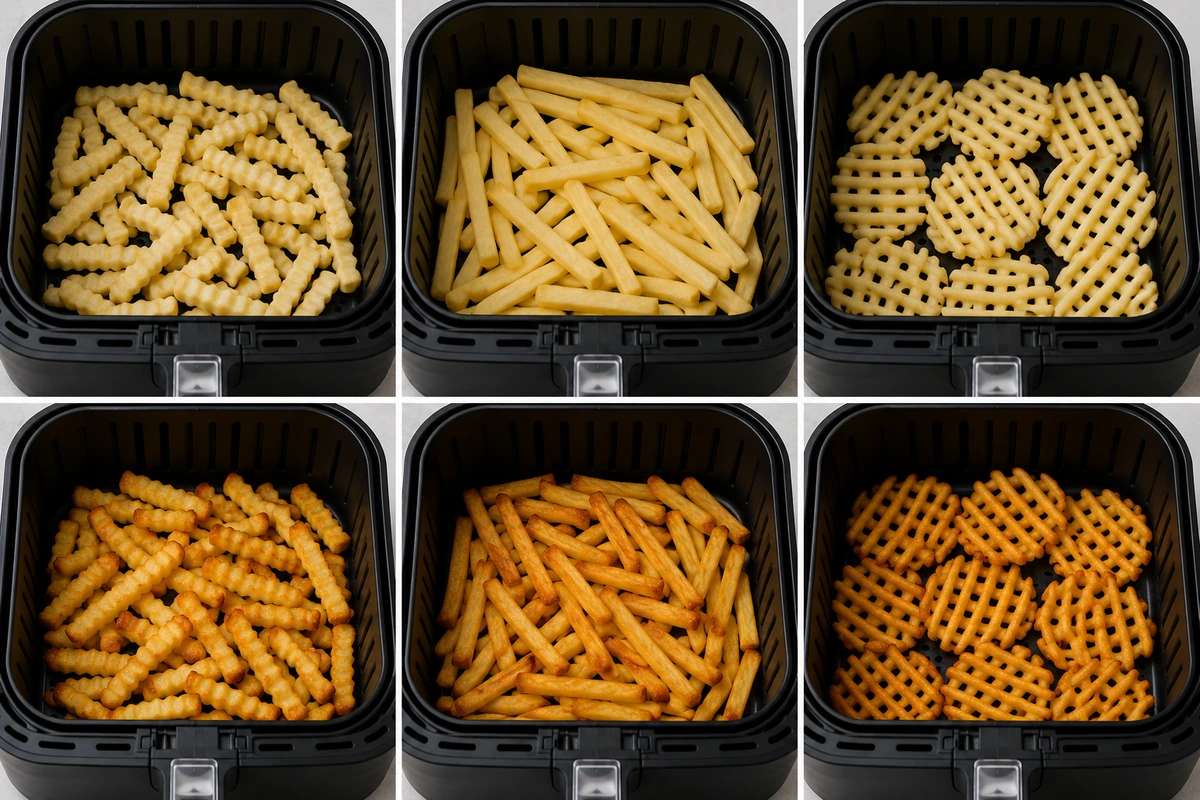 Time and Temperature by Fry Cut Cooking frozen fries in an air fryer — Time and Temperature by Fry Cut