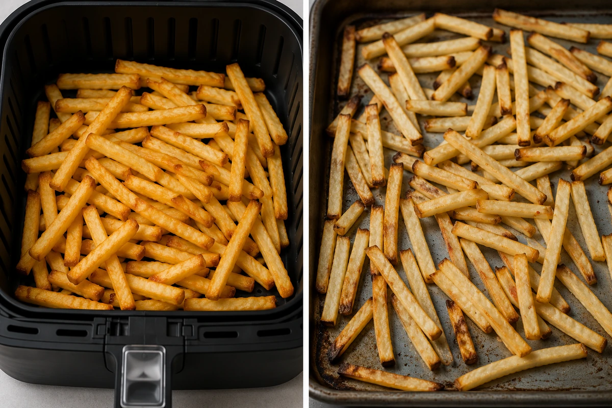 Why the Air Fryer Beats the Oven for Frozen Fries Cooking frozen fries in an air fryer — Why the Air Fryer Beats the Oven for Frozen Fries
