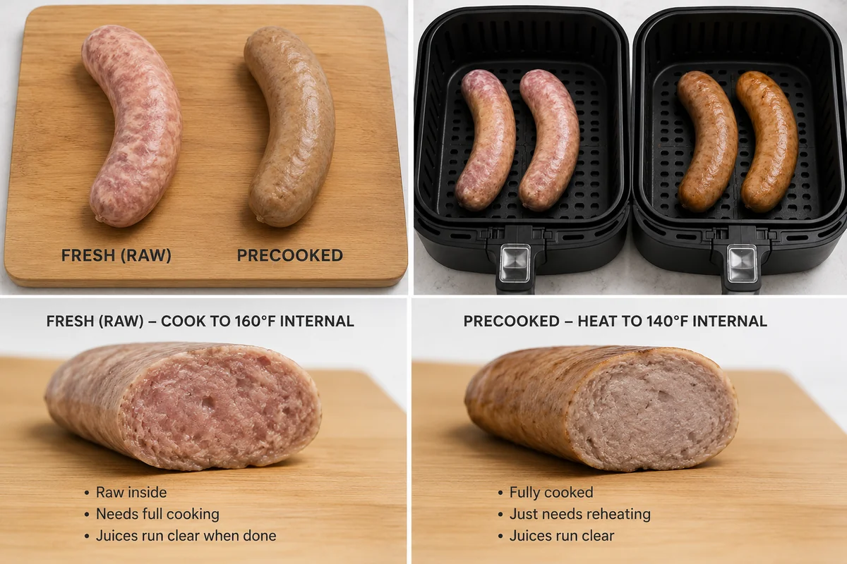 Cooking bratwurst in air fryer — Fresh vs Precooked Brats: Know Which You Have
