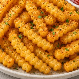 Golden & Crispy Air Fryer Fries! Fries: Try this easy air fryer recipe for perfectly crispy crinkle-cut fries in under 20 minutes. An ultimate crowd-pleaser!