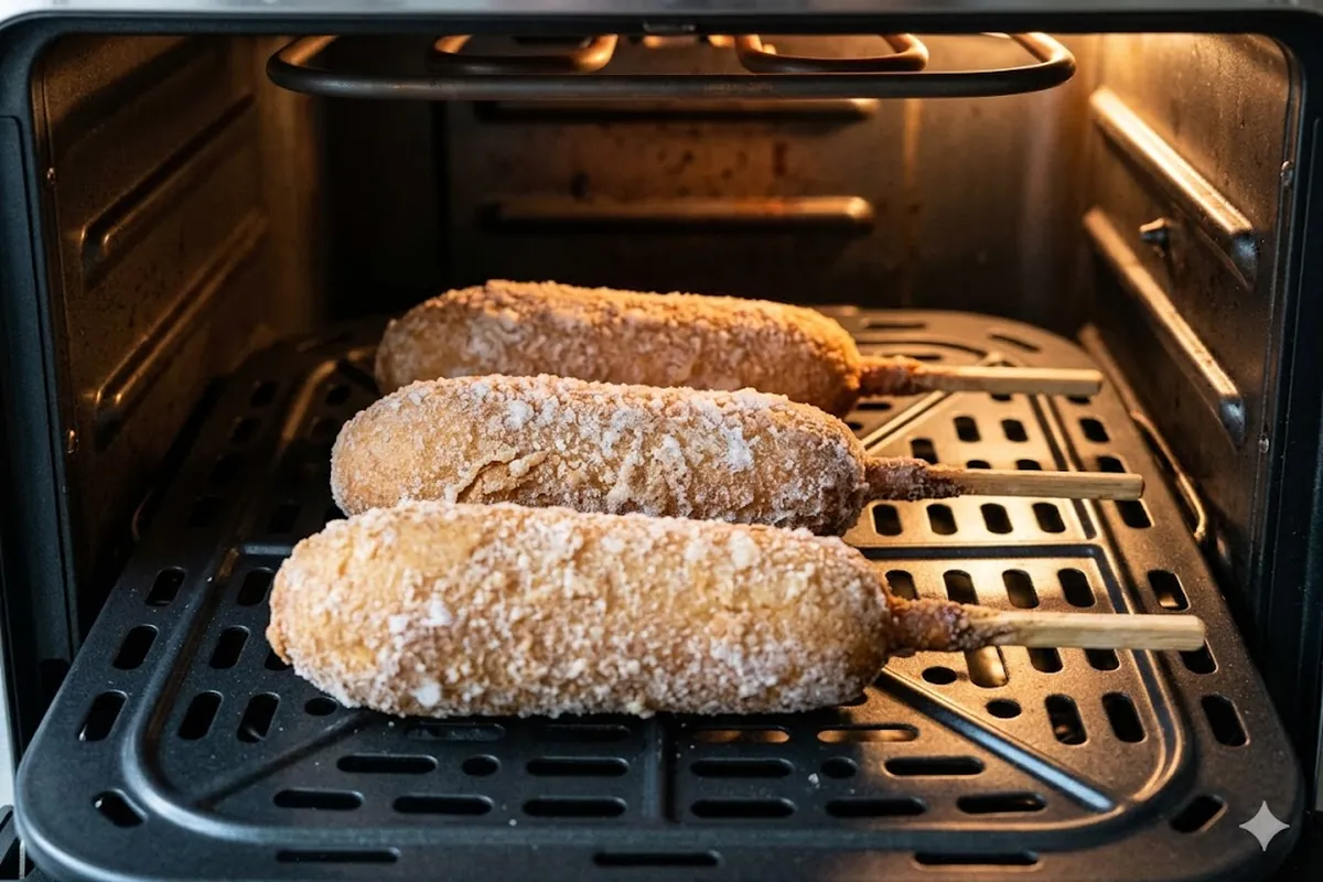 Preheat for a Crisp Shell Frozen corn dogs in air fryer — Preheat for a Crisp Shell
