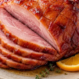 Honey Glazed Ham in the Air Fryer - Glazed ham: Bake this tender, juicy air fryer ham with a sweet honey-brown sugar glaze in under an hour. Perfect for any occ