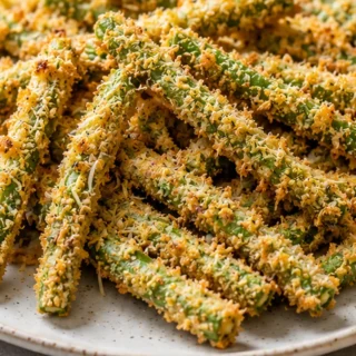 Crispy Air Fryer Green Bean Fries - Green bean fries: Make these incredibly crispy air fryer green bean fries in just 20 minutes. A healthy-ish, addictive snack