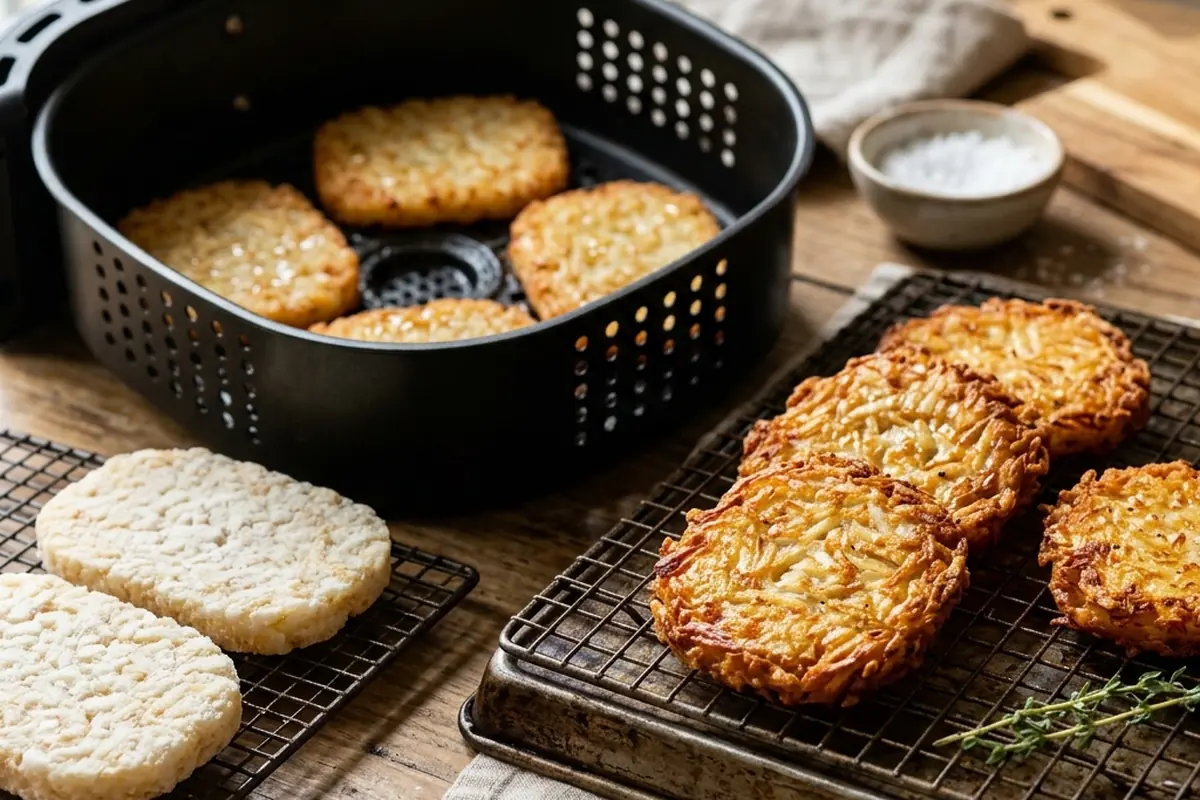 how to make frozen hash brown patties in air fryer