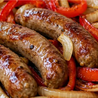 Juicy Italian Sausage Feast! Crispy Peppers & Onions! Italian sausage air fryer recipe: Whip up this quick and delicious dish with peppers and onions in under 2