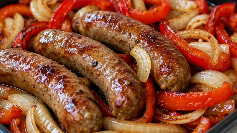 Juicy Italian Sausage Feast! Crispy Peppers & Onions!
