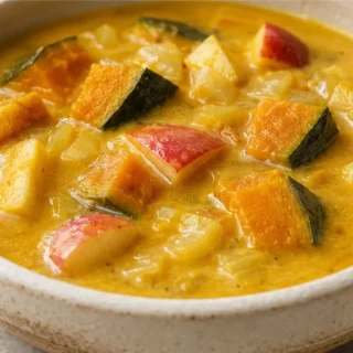 Creamy Kabocha Curry Soup! - kabocha soup - Kabocha soup: savor this creamy coconut curry kabocha squash soup with apple. Perfect for a cozy fall meal, easy to