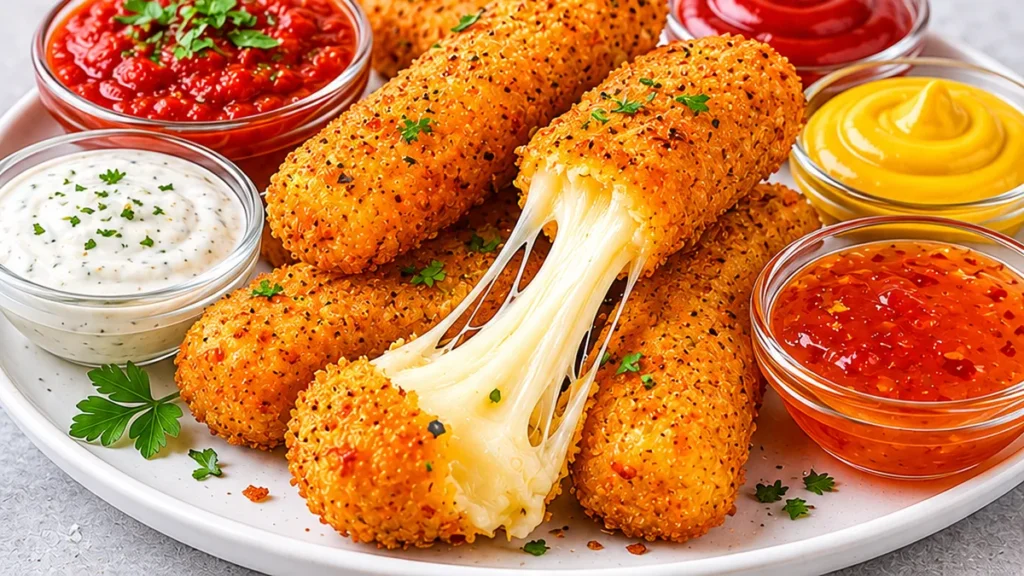 Air Fryer Mozzarella Sticks for Ultimate Cheese Pulls - Mozzarella sticks air fryer: Make crispy, gooey mozzarella sticks in minutes! This easy recipe delivers