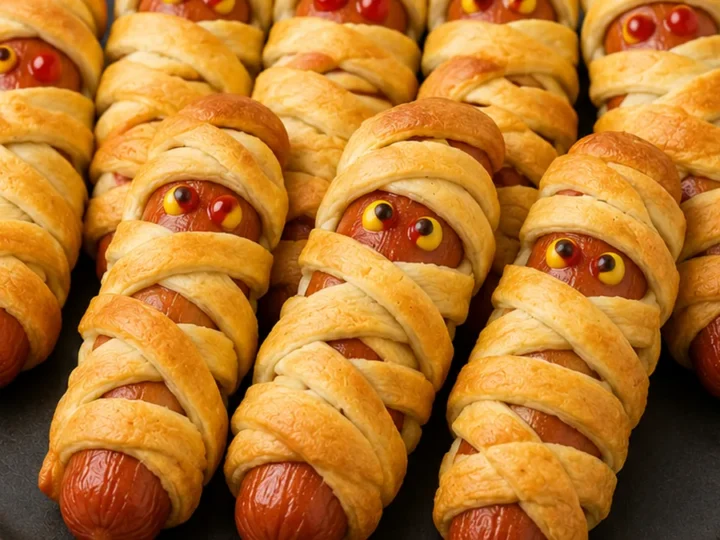 Spooky Mummy Hot Dogs: Easy Air Fryer Treat!