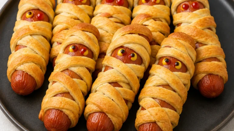 Spooky Mummy Hot Dogs: Easy Air Fryer Treat!