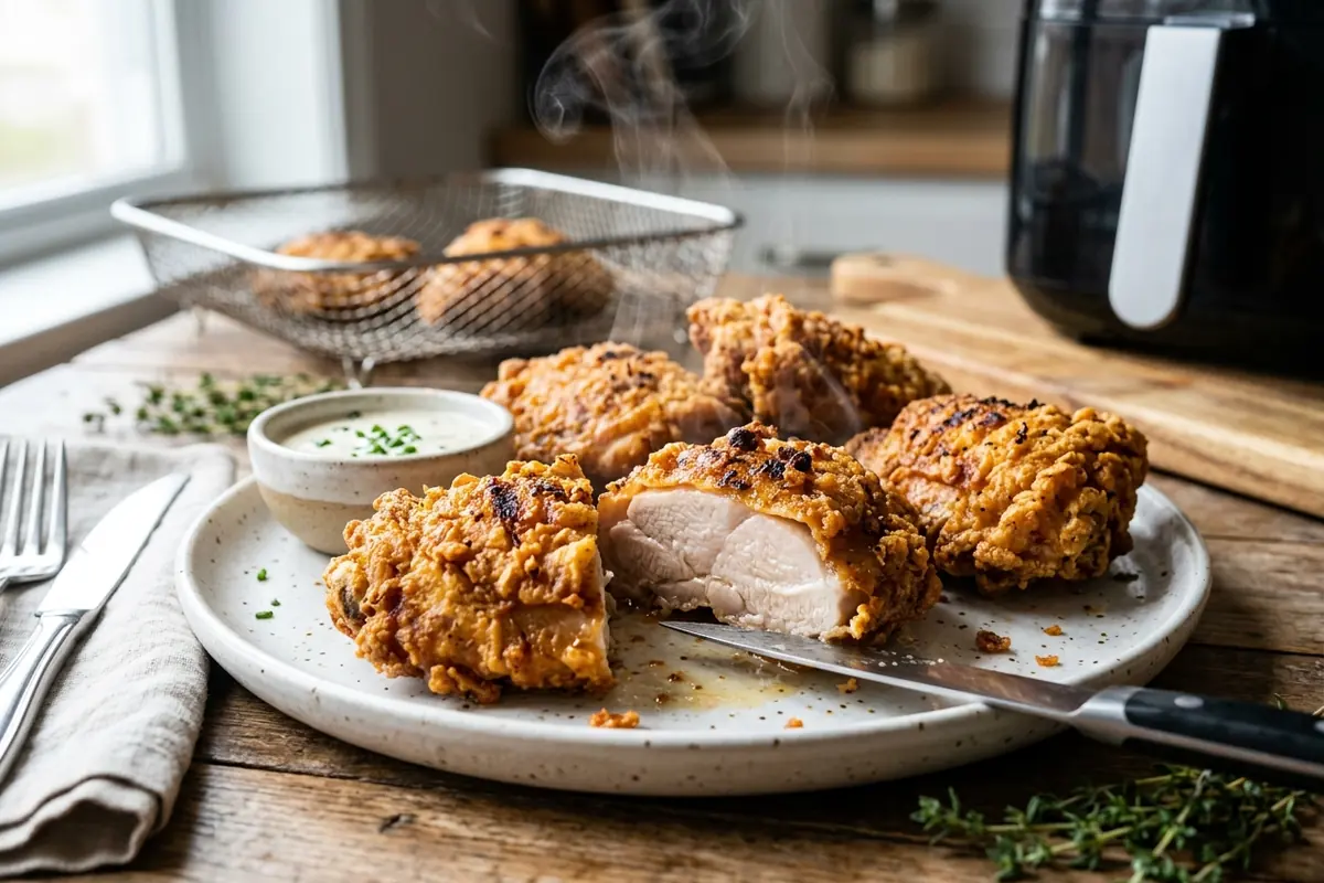 Reheating fried chicken in air fryer — Keeping the crust crisp and the meat juicy