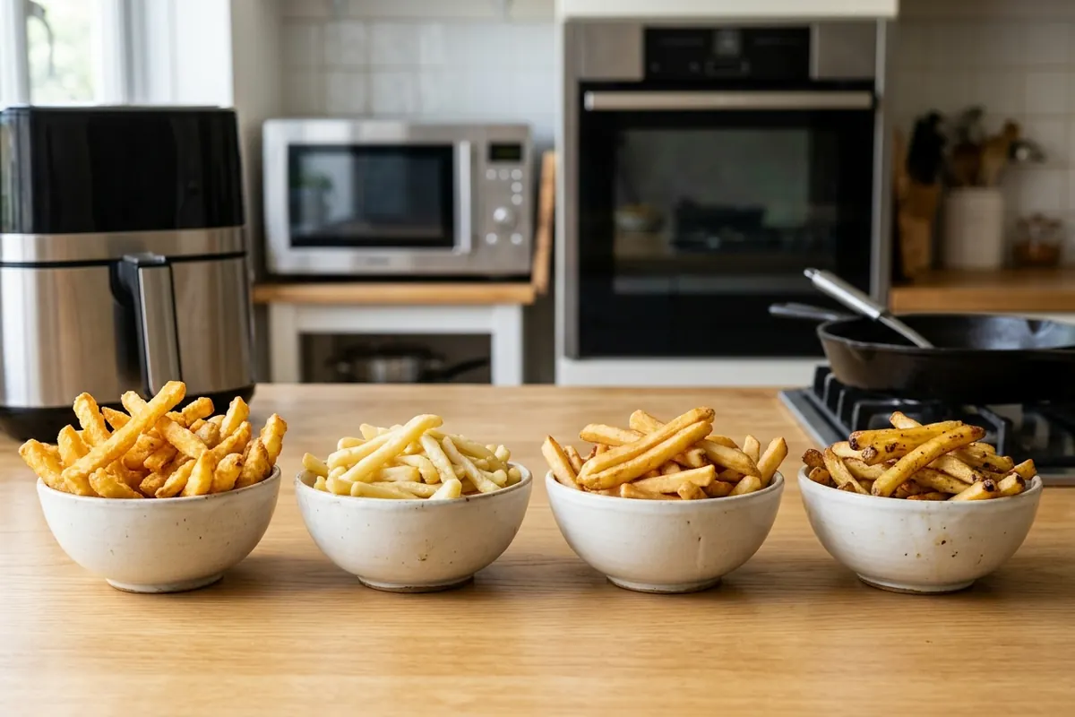 Air Fryer Versus Microwave, Oven, and Skillet Reheating fries in air fryer — Air Fryer Versus Microwave, Oven, and Skillet