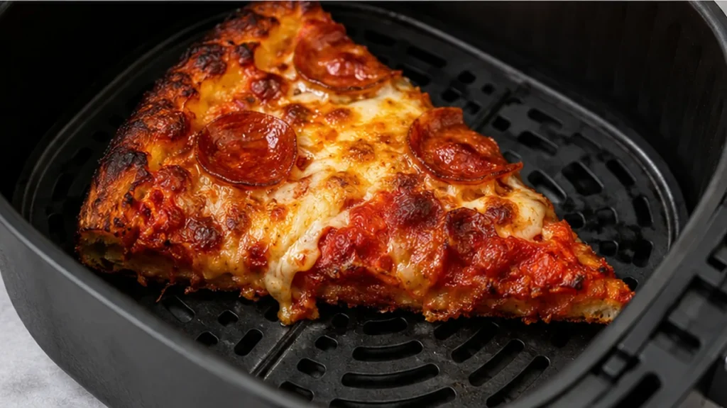 Crispy Leftover Pizza Air Fryer Hack! - reheat pizza - Reheat pizza perfectly in your air fryer with this smart, instant method. Enjoy crispy crust and melted c