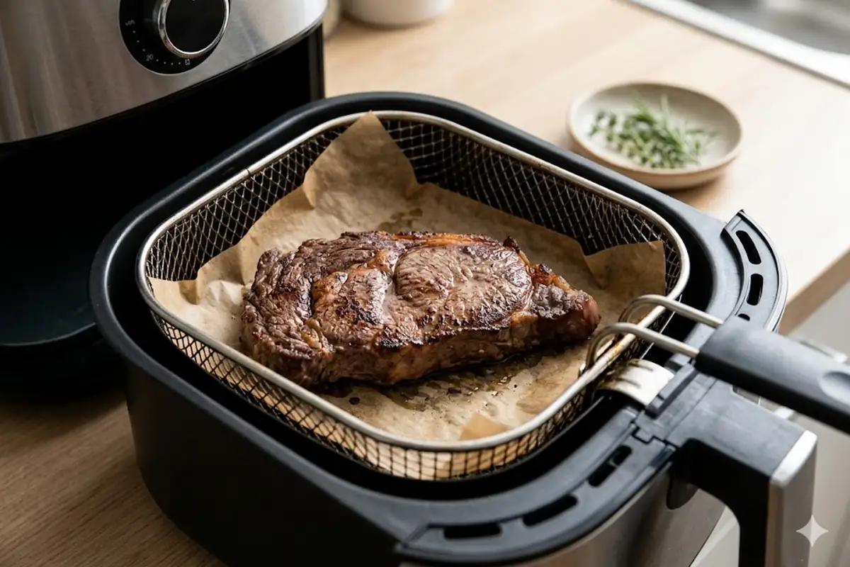 Reheating steak in air fryer — Step by Step