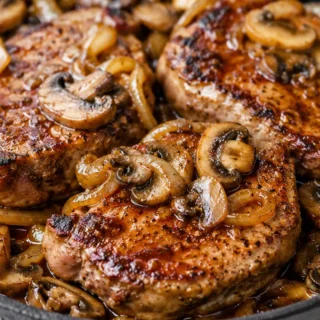 Juicy Smothered Pork Chops in 30 Mins! Smothered pork chops: Make these incredibly tender and flavorful air fryer pork chops with mushroom gravy in under 30 min