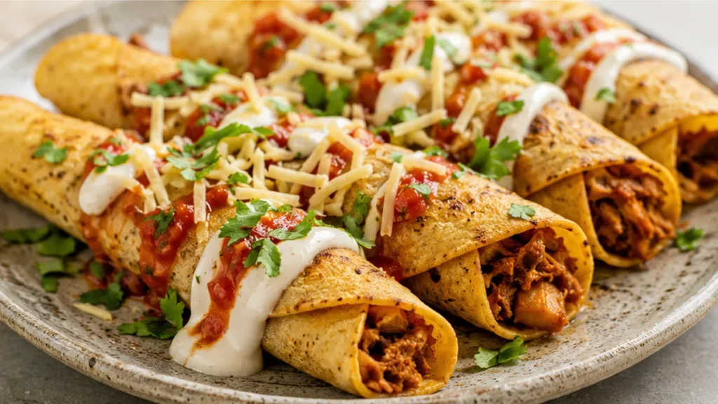 Crispy Vegan Jackfruit Taquitos! - vegan taquitos - Vegan taquitos: master these crispy jackfruit-filled delights in your air fryer or oven. Perfect for a quick