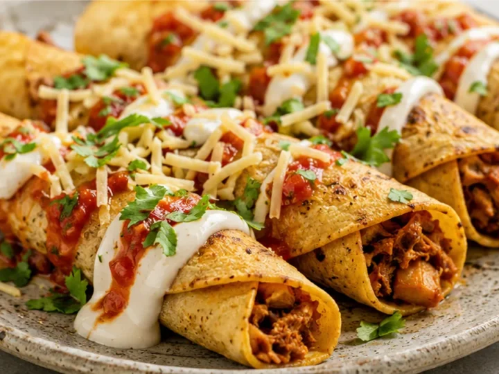 Crispy Vegan Jackfruit Taquitos!