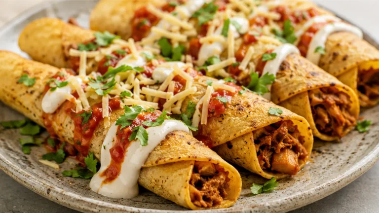 Crispy Vegan Jackfruit Taquitos!