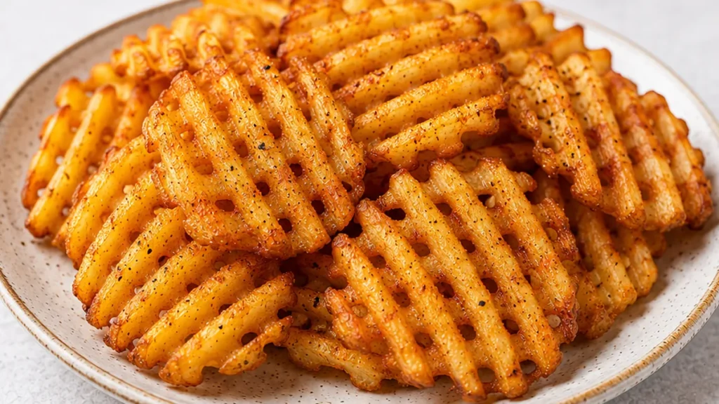 Crispy Air Fryer Waffle Fries - Crispy waffle fries: make this easy air fryer recipe in just 15 minutes. Perfectly golden and crunchy, ideal for any snack time.