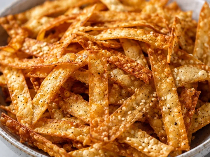 Crispy Air Fryer Wonton Strips for Salads