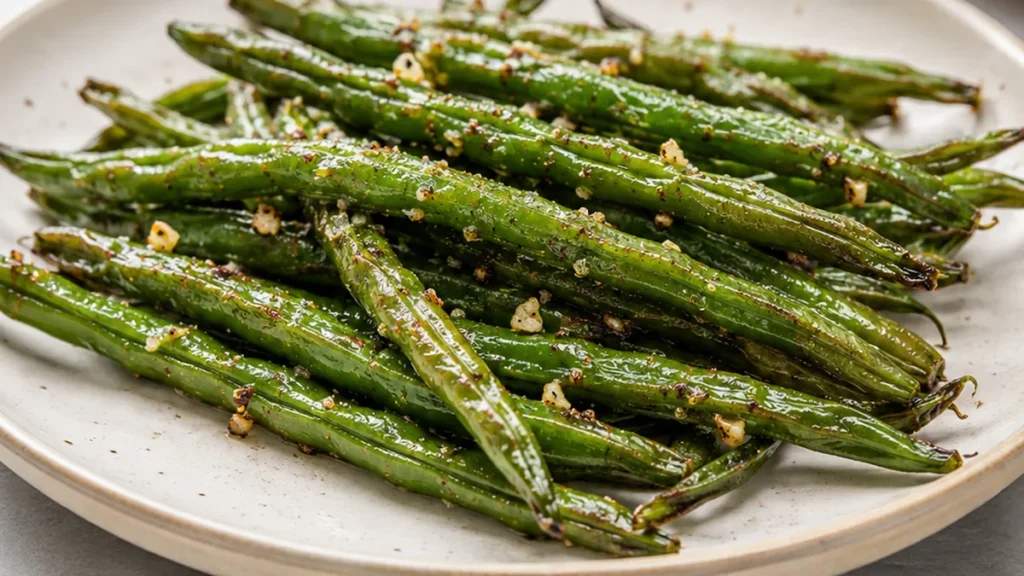 Crispy Air-Fried Garlic Green Beans - air fried green beans - Air Fried Green Beans: master this crispy, garlicky side dish in under 10 minutes. Perfectly tende
