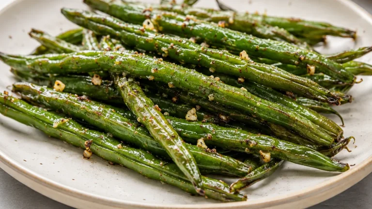 Crispy Air-Fried Garlic Green Beans
