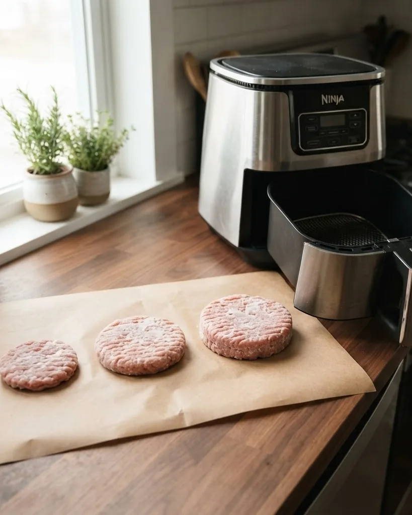Detail view of cook-time matrix by thickness, product type, and air fryer style