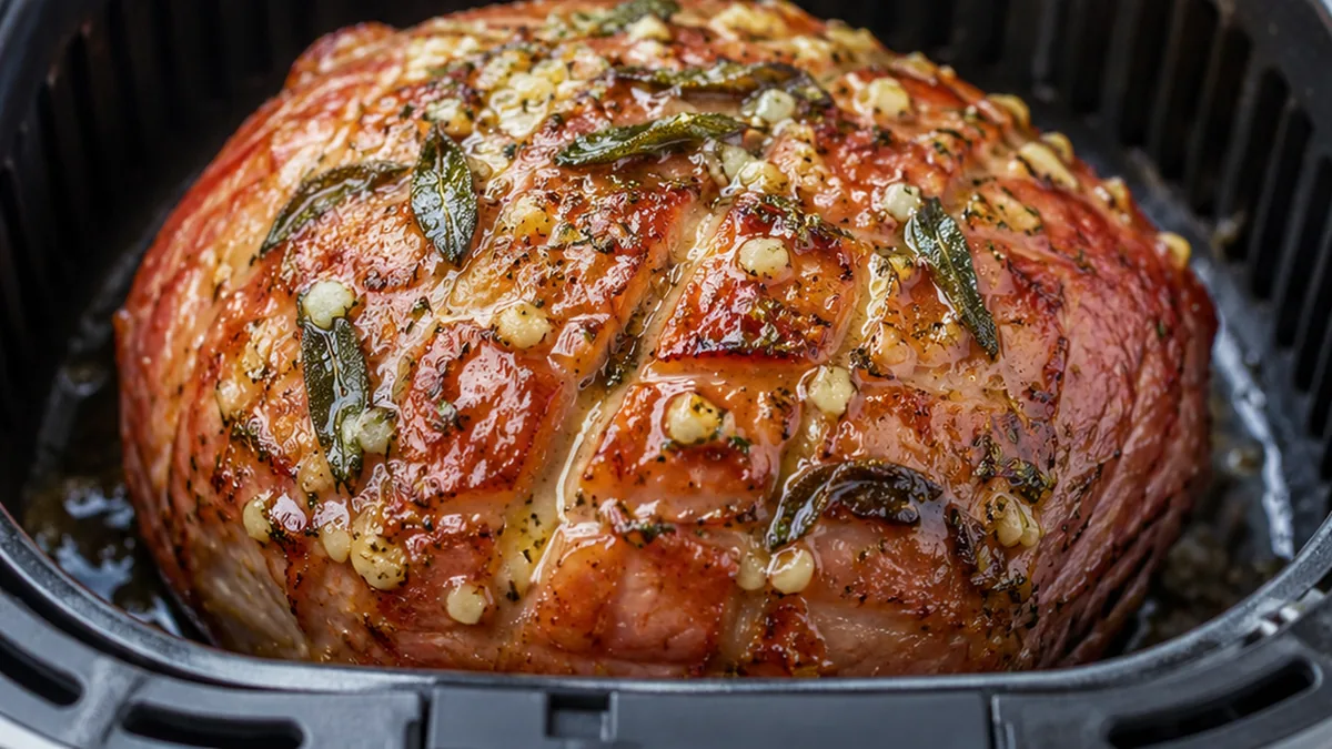 Juicy Air Fryer Ham: Garlic Herb Butter! Air fryer ham: master this incredibly juicy ham with garlic herb butter. Perfect for holidays or a quick weeknight meal