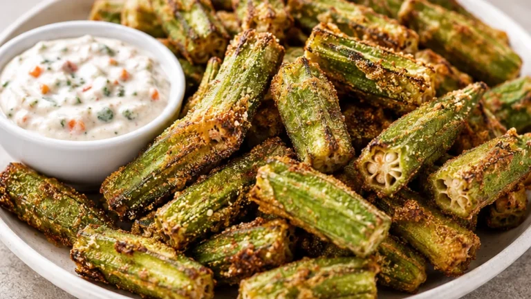 Crispy Air Fryer Okra Snack!