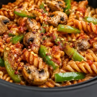Air Fryer Pasta: No-Boil Baked Wonder! Air Fryer pasta: bake this no-boil, one-pan pasta with rich red sauce and vegetables. Master a quick, delicious weeknight