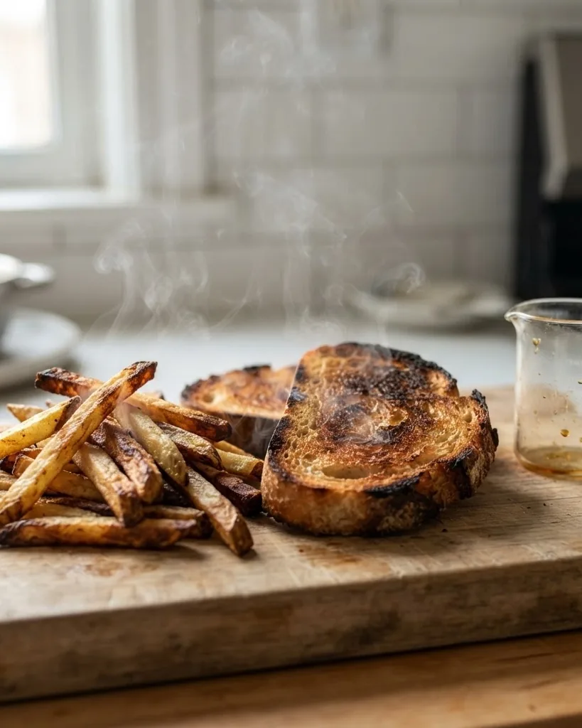 Detail view of acrylamide, the real chemical concern