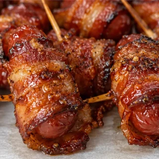 Crispy Air Fryer Bacon Smokies - Bacon smokies: whip up this incredible sweet and savory appetizer in your air fryer. Perfect for parties, these crispy bites ar